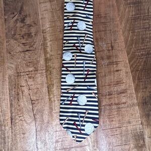 Jos. A. Bank Striped Tie with Golf Motifs